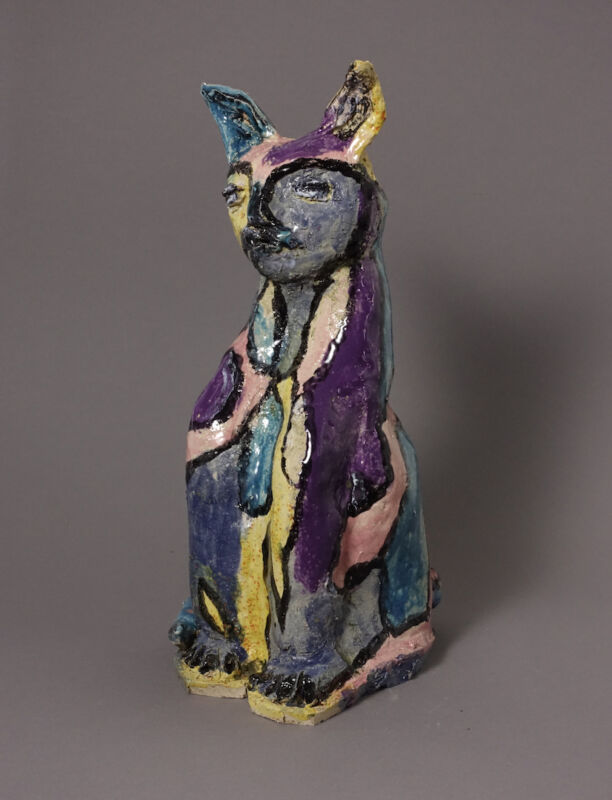 Inge Sievers - Katze - Keramik glasiert - 32x12x12cm